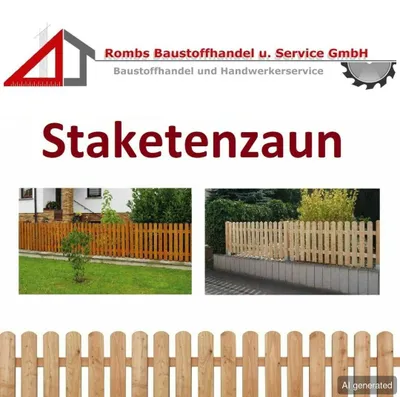Produktbild von Staketenzaun Honigfarbe Lärche Sichtschutz Gartenzaun Zaun Pfosten Rundpfosten - Kiefer - Honigfarben, 180 x 70cm