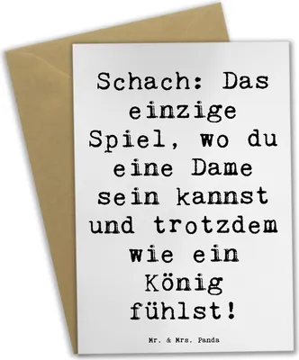 Produktbild von Mr. & Mrs. Panda jubiläumskarte Spruch Schach Dame und König - Weiß - Geschenk, osterkarten, Humor, Grußkarten, kommunionskarte, hochzeitskarten, einladungskarten, Sport