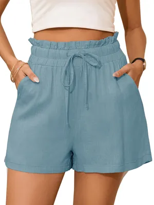 Produktbild von StylSense Kurze Hose Damen Sommer Leinen Musselin Bermuda Shorts High Waist mit