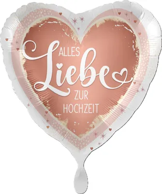 Produktbild von 18"/Ø43cm Herz Folienballon "Alles Liebe zur Hochzeit"
