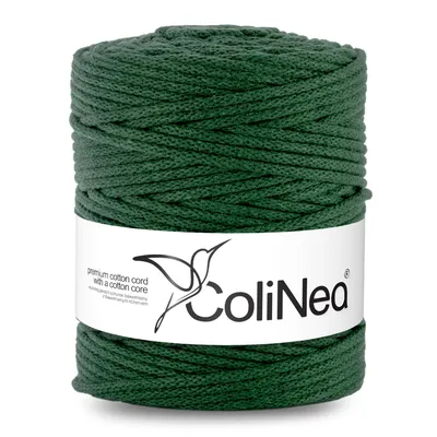 Produktbild von Baumwollkordel Geflochtene Baumwollschnur Baumwollkernschnur Für Makramee Makramee-Seil Bastelkordel 5mm 200m Flaschengrün Faden DIY ColiNea