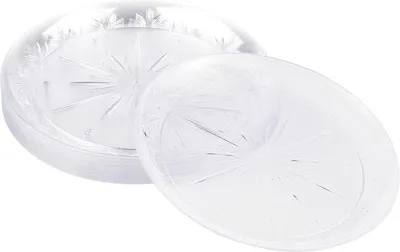 Image de Petites assiettes à dessert transparentes en plastique, 19 cm