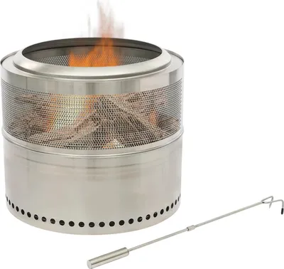 Immagine prodotto di Focolare portatile – Braciere pieghevole a bassa emissione di fumo – Stufa a legna – Acciaio inossidabile – Camino da esterno portatile – Con borsa per il trasporto – Ideale per campeggio e giardino