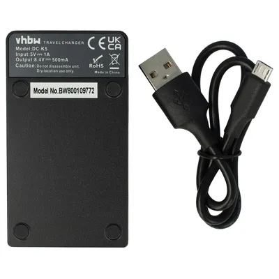 Produktbild von vhbw USB-C Ladegerät kompatibel mit JVC GR-D290EG, GR-D290E, GR-D290, GR-D275US, GR-D275, GR-D271US Kamera - Ladeschale + USB-C Kabel Ladeanzeige