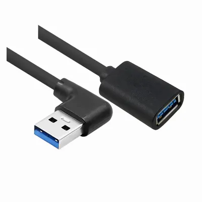 Produktbild von D86 USB 3.0 Verlängerungskabel 30 cm – 90° rechts abgewinkelt Adapter, Hochgeschwindigkeits-Datenübertragung, platzsparendes USB Kabel