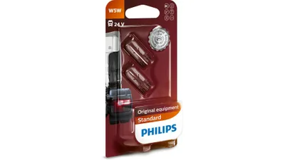 Zdjęcie produktu dla Żarówka W5W 24V/5W (Całoszklana) Blister 2Szt