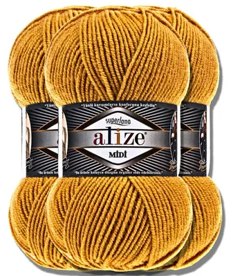 Obrázok produktu pre Alize 3x 100g priadze Superlana Midi, jednotná farba, vhodné na háčkovanie a pletenie (2)