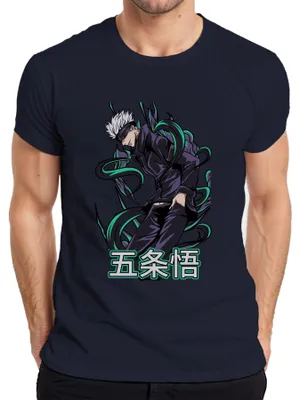 Produktbild von Jujutsu Kaisen Gojo 五条悟 Anime Otaku Geschenk Cool Augenbinde Herren T-Shirt, Navy, L