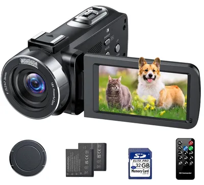 Obrázek produktu pro Videokamera, 4K videokamera, vlogging kamera s rozlišením 42 MP, 18x digitálním zoomem a 3palcovým otočným displejem
