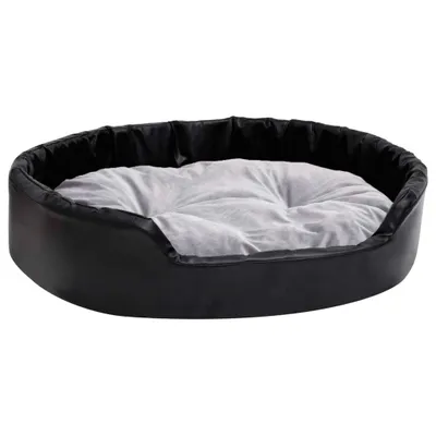 Produktbild von vidaXL Hundebett Schwarz-Grau 90x79x20 cm Plüsch und Kunstleder