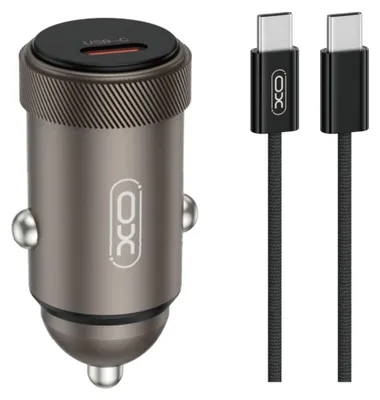 Productafbeelding van XO CC70 PD 30W autolader met USB-C kabel, zwart