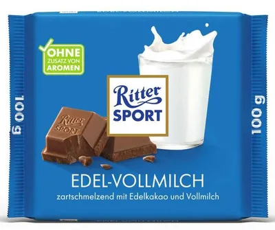 Produktbild von Ritter Sport - Bunte Vielfalt - Edel Vollmilch - 100g (blau)