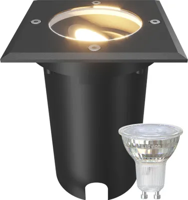 Produktbild von Ledvion LED Bodenstrahler Außen IP67 3W 230V 345Lm 2700K GU10 quadratisch