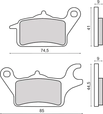 Image de Rms Yamaha Tricity 125 225103550 Plaquettes de frein organiques argent argent One Size