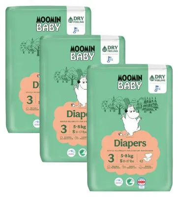 Produktbild von Moomin Baby - Moomin - Öko Windeln - Größe 3 - 5 bis 8 kg Vorteilspackung