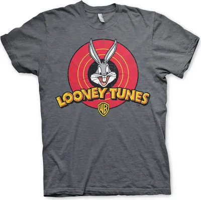 Produktbild von Looney Tunes Distressed Logo T-Shirt - Small - Dark-Heather