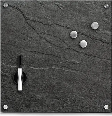 Image de Zeller Tableau mémo "Ardoise", verre, anthracite, 40 x 40 cm