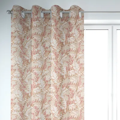 Produktbild von SCHÖNER LEBEN. Vorhang Pampasgras Eukalyptus natur rot 245cm Aufhängung Ösen
