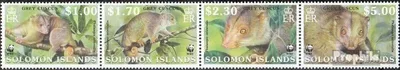 Produktbild von Briefmarken Salomoninseln 2002 Mi 1062-1065 Viererstreifen (kompl.Ausg.) postfrisch Naturschutz Wollkuskus