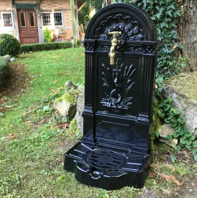Produktbild von Gartenbrunnen Schlange, Zapfstelle Antik Brunnen, Brunnen, Standbrunnen schwarz