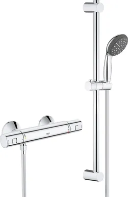 Produktbild von Grohe Brausestangenset Precision Start verchromt, mit Thermostat