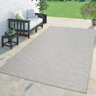 Produktbild von TT Home Moderner Outdoor Teppich Wetterfest Für Innen- Und Außenbereich Meliert Taupe Größe 120x160 cm