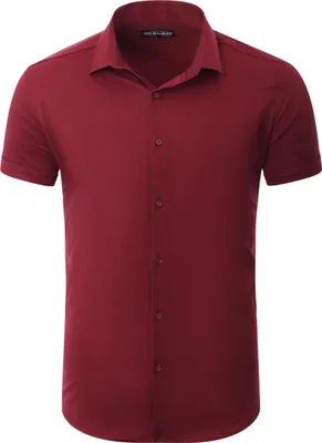 Produktbild von Reslad Hemd Herren Kurzarm Einfarbig RS-7025 Bordeaux S