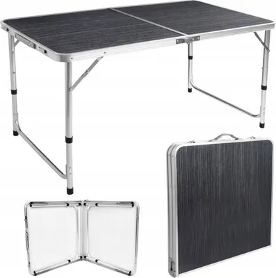 Obrázek produktu pro Skládací stůl Kempingový stůl 120x60x69,5 cm Skládací zahradní stůl Skládací stůl Párty stůl; šedý