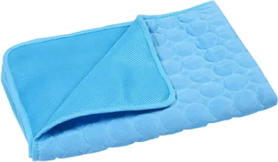 Produktbild von Kühlmatte für Hunde und Katzen 150x100cm Eisseide Baumwolle Blau