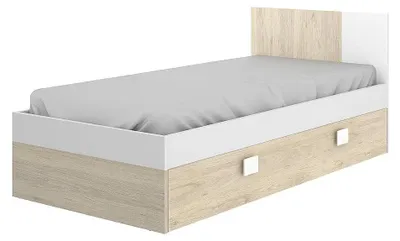 Produktbild von Kinderausziehbett 90 x 190 cm - Farbe: Natur und weiß - SONIA