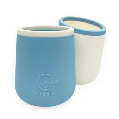 Immagine prodotto di Set di tazze per bambini in silicone Smikkels blu - tazze infrangibili per bere