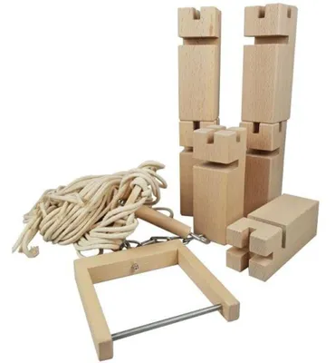 Fröbelturm, 6 Buchenholz-Klötze, 6x6x17 cm, 2-16 Spieler