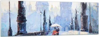 Produktbild von Bilder auf glas - Brücke Stadt Prag - 160x50cm - Glasbilder - Wandbilder - Kunstdruck - zum Aufhängen bereit - Wanddekoration aus Glas - Glas Bilder - Wandbild auf Glas - Einteilig - GAB160x50-3416
