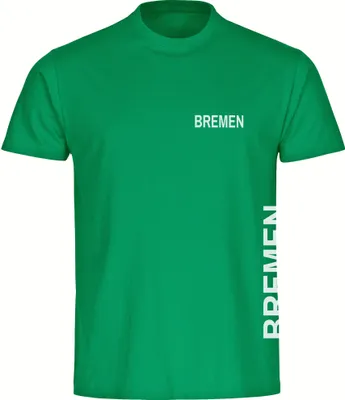 Produktbild von multifanshop Herren T-Shirt - Bremen - Brust & Seite, grün, Größe M