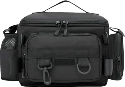 Produktbild von Angelausrüstungstasche mit großer Kapazität, wasserdichtes Oxford-Gewebe, mehrere Taschen, Multifunktions-Köderruten-, Schnur- und Rollenhalter, Angelzubehör, Umhängetasche, Organizer-Hülle