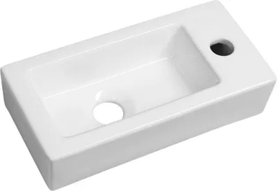 Obrázek produktu pro Keramické umyvadlo ZOE 37x18 cm, otvor pro baterii vpravo