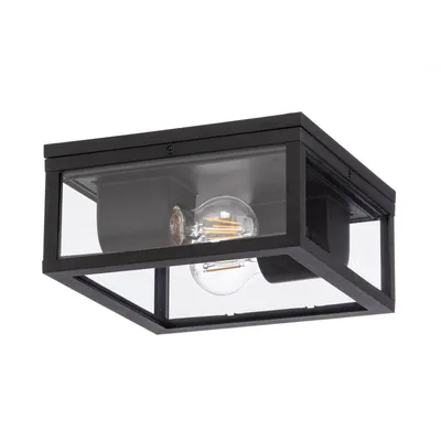 Produktbild von Lindby Kremena Außen-Deckenleuchte, schwarz