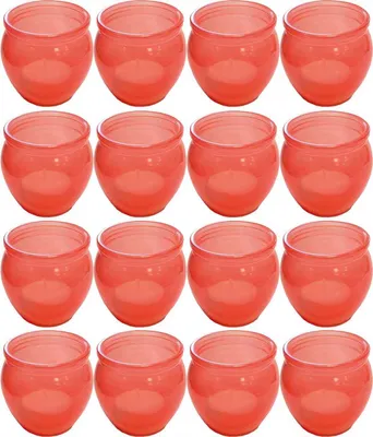 Immagine prodotto di Lanterne ( albicocca ) in PARTYSET incl. tea light, "16 pezzi" bicchieri lanterna per decorazione - porta tea light per interni ed esterni, 6cm x 6cm