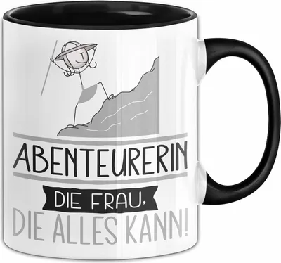 Produktbild von Abenteurerin Geschenk Tasse Becher Die Frau Die Allen Kann Geschenkidee für eine Abenteurerin Lustig (Schwarz)