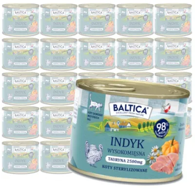 Zdjęcie produktu dla Baltica Smaki Regionów Indyk 24x185g Bezzbożowa Mokra Karma Dla Kotów Sterylizowanych