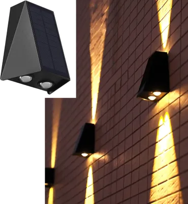 Produktbild von Solarleuchte Wandstrahler helle Wandlampe kabellos UP Down Außenleuchte Wandlampe 3,7V 1300mAh hochwertig