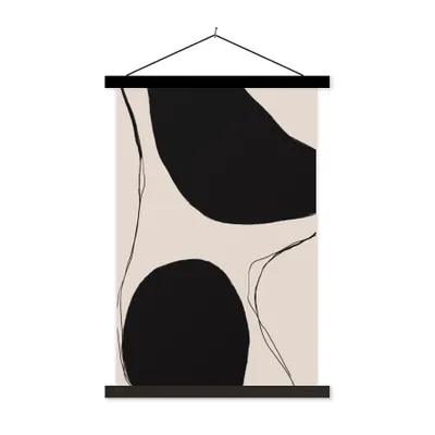 Produktbild von MuchoWow® Textilposter Pastell - Schwarz - Minimalismus 120x180 cm mit schwarzem Rahmen - Fotos