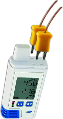 Immagine prodotto di TFA 31.1061 Registratore dati PDF LOG210 TC  con display per umidità dell'aria, temperatura e 2 sensori esterni