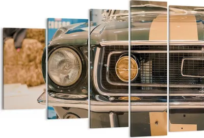 Produktbild von Bild auf Leinwand - Leinwandbild - 5 Teile - Abdeckung Ford Mustang - 150x100cm - Wand Bild - Wanddeko - Wandbilder - Leinwanddruck - Bilder - Wanddekoration - Leinwand bilder - EG150x100-4480