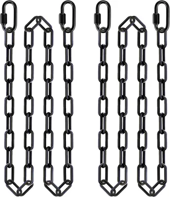 Produktbild von Hängesesselkette 216 cm, 2 Stück, Edelstahl, verstellbar, schwarz, bis 454 kg, für Schaukeln