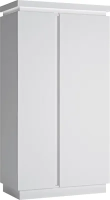 Produktbild von Kleiderschrank 2-türig mit Beleuchtung in weiß Hochglanz LYNDHURST-129, B/H/T ca. 103,5/198,5/56 cm