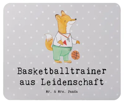 Produktbild von Mr. & Mrs. Panda Mauspad Basketballtrainer Leidenschaft - Grau Pastell - Geschenk, Mouse Pad, Sport, pc mausunterlage, Mousepad, mousematte, notebook, Verein, Basketball