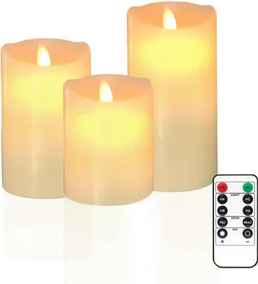 Immagine prodotto di Luminosa candela LED a luce bianca calda con effetto fiamma tremolante e telecomando