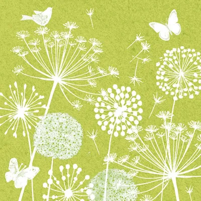 Produktbild von PAPSTAR Servietten 1/4-Falz, 33x33 cm limonengrün, "Meadow" | Folie (30 Stück)