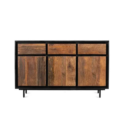 Produktbild von Kommode Anayah aus Mangoholz und Stahl 150cm - Dunkelbraun